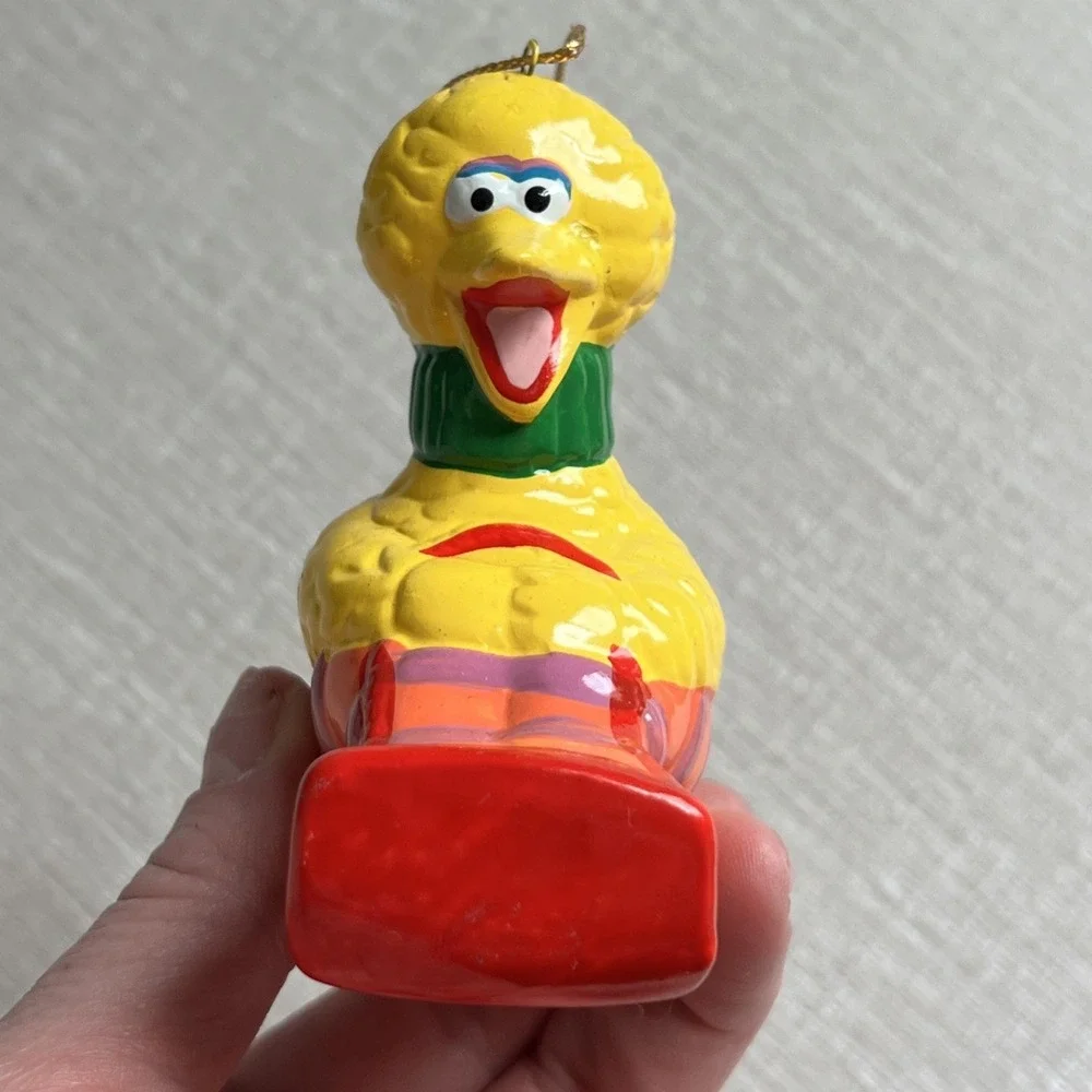 Vtg Big Bird Ornament Muppets Seasame Street‎ Ceramic Christmas 3x3 Jim Henson